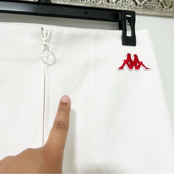Zara X Kappa White Mini Skirt with Red Logo Medium - Picture 5 of 8